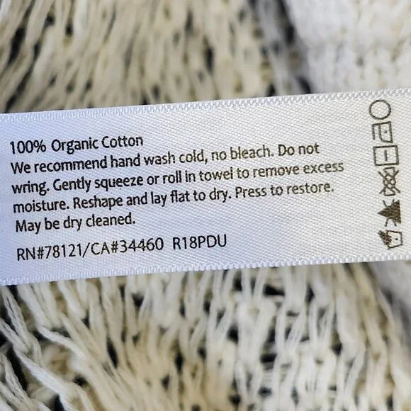 Eileen Fisher Women's Soft White/Black Long Chunky Cardigan Size S/M - Picture 7 of 7